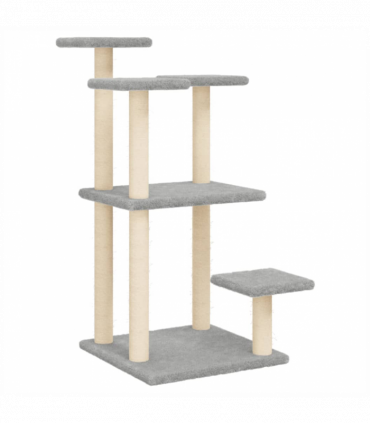 vidaXL Cat Scratching Posts with Platforms Light Grey 98.5 cm