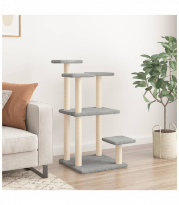 vidaXL Cat Scratching Posts with Platforms Light Grey 98.5 cm