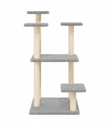 vidaXL Cat Scratching Posts with Platforms Light Grey 98.5 cm