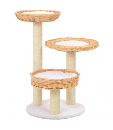 vidaXL Cat Tree with Sisal Scratching Post Natural Willow Wood