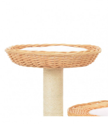 vidaXL Cat Tree with Sisal Scratching Post Natural Willow Wood