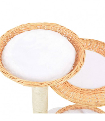 vidaXL Cat Tree with Sisal Scratching Post Natural Willow Wood