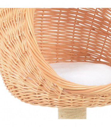 vidaXL Cat Tree with Sisal Scratching Post Natural Willow Wood