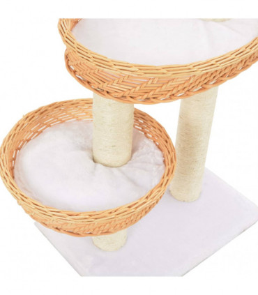 vidaXL Cat Tree with Sisal Scratching Post Natural Willow Wood