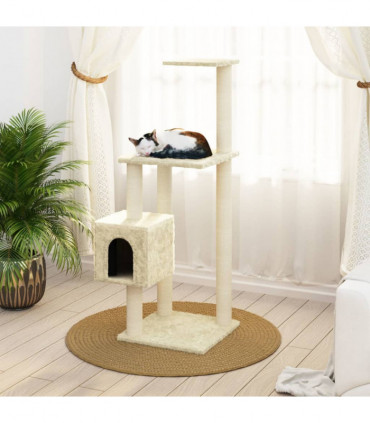 vidaXL Cat Tree with Sisal Scratching Posts Cream 104 cm