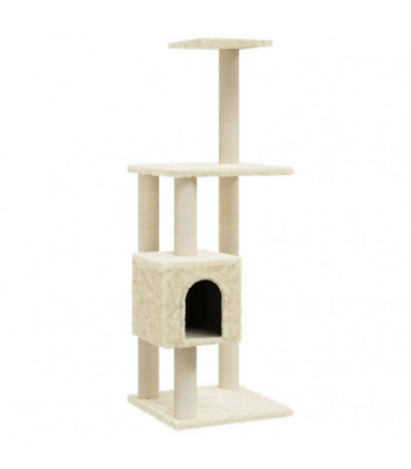 vidaXL Cat Tree with Sisal Scratching Posts Cream 104 cm