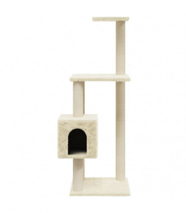 vidaXL Cat Tree with Sisal Scratching Posts Cream 104 cm
