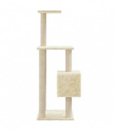 vidaXL Cat Tree with Sisal Scratching Posts Cream 104 cm