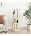 vidaXL Cat Tree with Sisal Scratching Posts Cream 105 cm