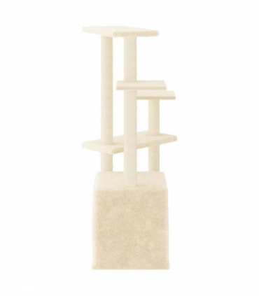 vidaXL Cat Tree with Sisal Scratching Posts Cream 107.5 cm