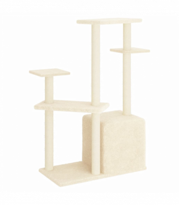 vidaXL Cat Tree with Sisal Scratching Posts Cream 107.5 cm