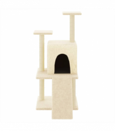 vidaXL Cat Tree with Sisal Scratching Posts Cream 110 cm