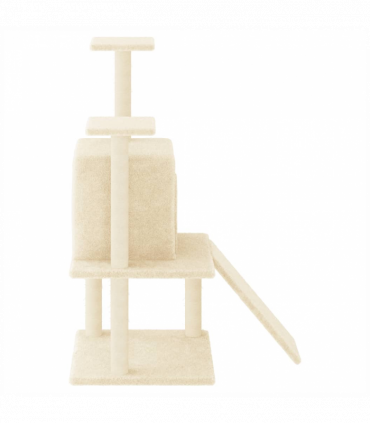 vidaXL Cat Tree with Sisal Scratching Posts Cream 110 cm