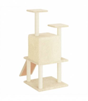 vidaXL Cat Tree with Sisal Scratching Posts Cream 110 cm
