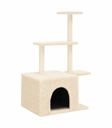 vidaXL Cat Tree with Sisal Scratching Posts Cream 110 cm