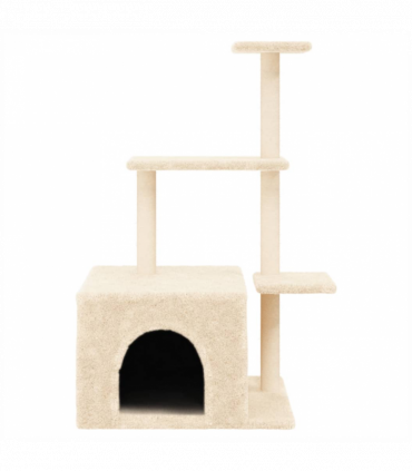 vidaXL Cat Tree with Sisal Scratching Posts Cream 110 cm