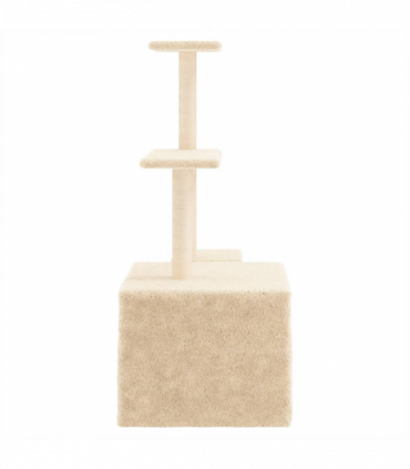 vidaXL Cat Tree with Sisal Scratching Posts Cream 110 cm