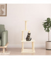 vidaXL Cat Tree with Sisal Scratching Posts Cream 111 cm