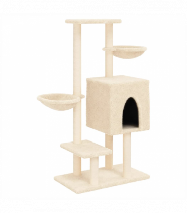 vidaXL Cat Tree with Sisal Scratching Posts Cream 117 cm