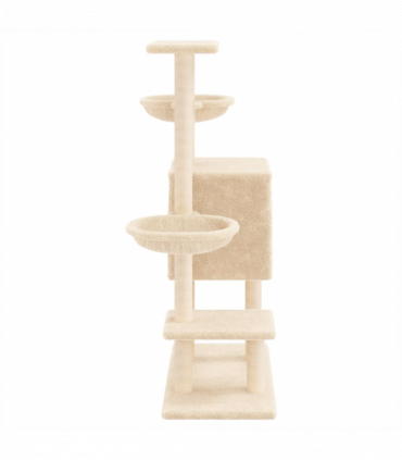 vidaXL Cat Tree with Sisal Scratching Posts Cream 117 cm