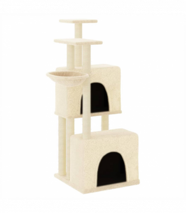 vidaXL Cat Tree with Sisal Scratching Posts Cream 122 cm