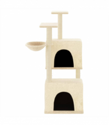 vidaXL Cat Tree with Sisal Scratching Posts Cream 122 cm