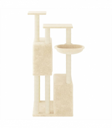 vidaXL Cat Tree with Sisal Scratching Posts Cream 122 cm