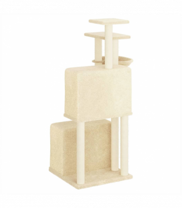 vidaXL Cat Tree with Sisal Scratching Posts Cream 122 cm