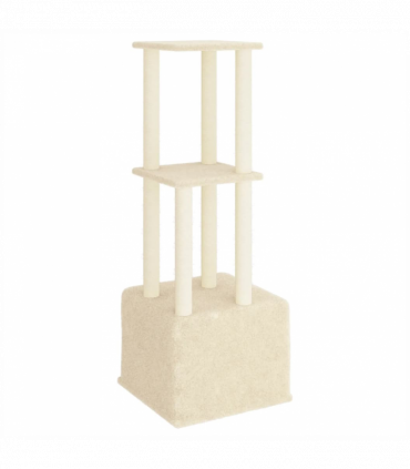 vidaXL Cat Tree with Sisal Scratching Posts Cream 133.5 cm
