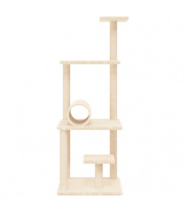vidaXL Cat Tree with Sisal Scratching Posts Cream 136 cm