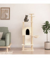vidaXL Cat Tree with Sisal Scratching Posts Cream 153 cm
