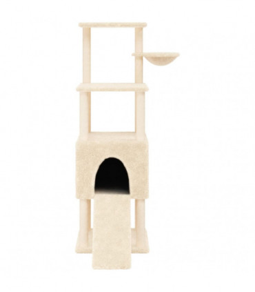 vidaXL Cat Tree with Sisal Scratching Posts Cream 153 cm