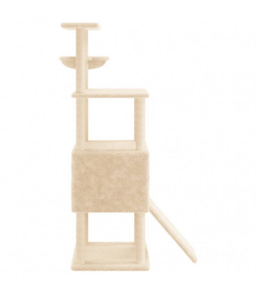 vidaXL Cat Tree with Sisal Scratching Posts Cream 153 cm