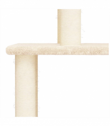 vidaXL Cat Tree with Sisal Scratching Posts Cream 183 cm