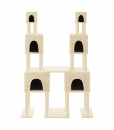 vidaXL Cat Tree with Sisal Scratching Posts Cream 199 cm