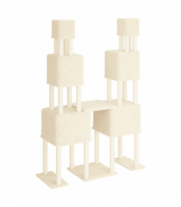 vidaXL Cat Tree with Sisal Scratching Posts Cream 199 cm