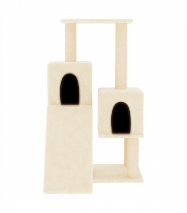 vidaXL Cat Tree with Sisal Scratching Posts Cream 82 cm
