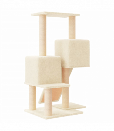 vidaXL Cat Tree with Sisal Scratching Posts Cream 82 cm