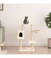 vidaXL Cat Tree with Sisal Scratching Posts Cream 82.5 cm