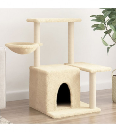 vidaXL Cat Tree with Sisal Scratching Posts Cream 83 cm