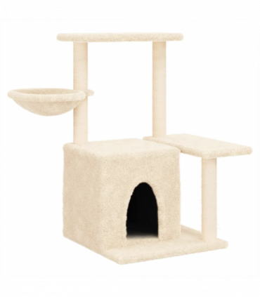 vidaXL Cat Tree with Sisal Scratching Posts Cream 83 cm