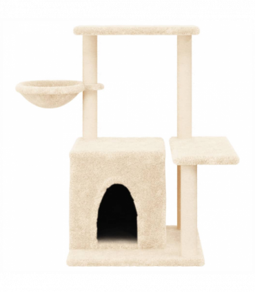 vidaXL Cat Tree with Sisal Scratching Posts Cream 83 cm