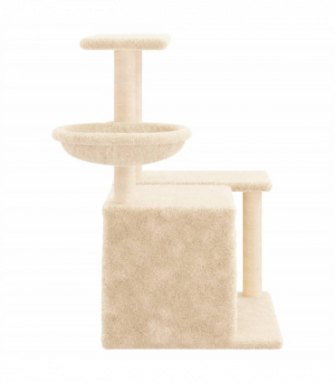 vidaXL Cat Tree with Sisal Scratching Posts Cream 83 cm