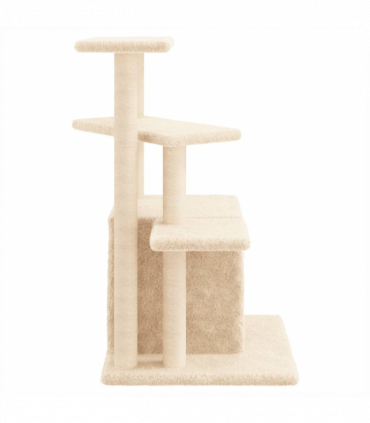 vidaXL Cat Tree with Sisal Scratching Posts Cream 83.5 cm
