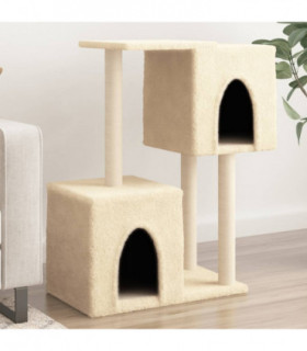 vidaXL Cat Tree with Sisal Scratching Posts Cream 86 cm