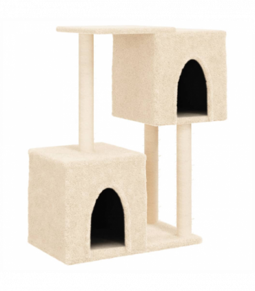 vidaXL Cat Tree with Sisal Scratching Posts Cream 86 cm