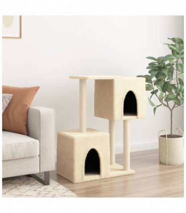 vidaXL Cat Tree with Sisal Scratching Posts Cream 86 cm