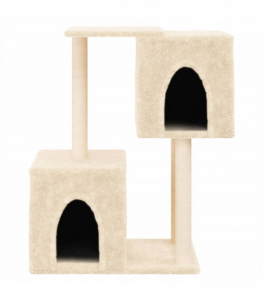 vidaXL Cat Tree with Sisal Scratching Posts Cream 86 cm