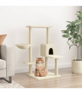 vidaXL Cat Tree with Sisal Scratching Posts Cream 95 cm