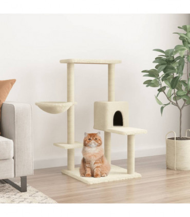 vidaXL Cat Tree with Sisal Scratching Posts Cream 95 cm